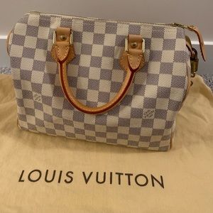 Authentic Louis Vuitton Speedy 25 Damier Azur